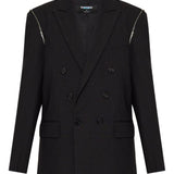 Dsquared2 Grey Double Breasted Jacket Zip Detailing