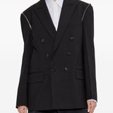 Dsquared2 Grey Double Breasted Jacket Zip Detailing