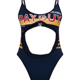 Dsquared2 Blue Bodysuit With Cutout Spaghetti Straps