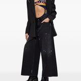 Dsquared2 Blue Bodysuit With Cutout Spaghetti Straps