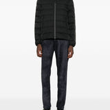 Emporio Armani Black Hooded Longline Overcoat Zipper
