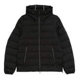Emporio Armani Black Hooded Longline Overcoat Zipper