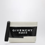 Givenchy Beige Pouch With 3D Logo Tape Print Front