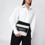 Givenchy Beige Pouch With 3D Logo Tape Print Front
