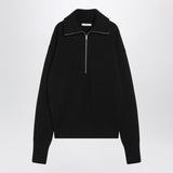 Lemaire Midnight Black Prominent Zip Collar Sweater