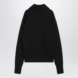 Lemaire Midnight Black Prominent Zip Collar Sweater