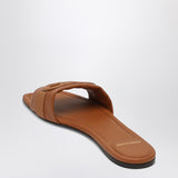 Ferragamo Cognac Gancini Sophisticated Open Toe Slides