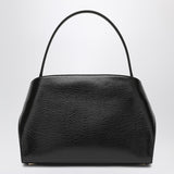 Ferragamo Black Gancini Buckles Goldtone Hardware Handbag