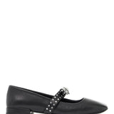 Versace Black Ribbon Studded Ballerina