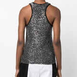 Fabiana Filippi Gunmetal Sequined Tank Top