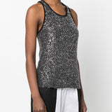 Fabiana Filippi Gunmetal Sequined Tank Top