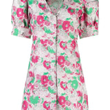 GANNI Multicolour Floral Print Mini Dress