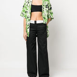 Palm Angels Black Logo Waistband Trousers