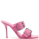 Alexander McQueen 100mm Buckle Leather Sandals