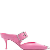 Alexander McQueen 75mm Metallic toe-cap Detail Mules