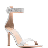 Gianvito Rossi Silver Glitter High Heel Sandals
