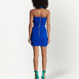 Balmain Cobalt Ruched Mini Skirt