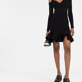 Alexander McQueen Short knitted dress with V-neck