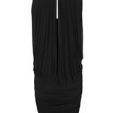 Saint Laurent Black Draped Ruched Minidress