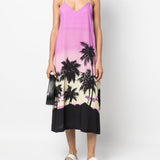 Palm Angels Purple Palm Print Dress