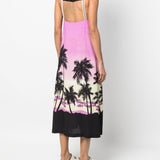 Palm Angels Purple Palm Print Dress
