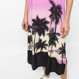 Palm Angels Purple Palm Print Dress