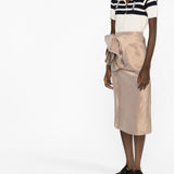 Maison Margiela Beige Floral Detail Midi Skirt