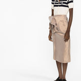 Maison Margiela Gold Embroidered Midi Skirt