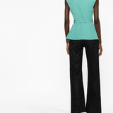 Balmain Emerald Peak Lapel Sleeveless Jacket