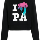 Palm Angels Black Logo Print Sweatshirt
