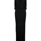 Saint Laurent Black Draped Jersey Dress