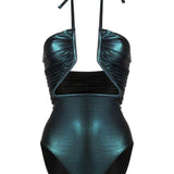 Rick Owens Sea Green Cutout Swimsuit