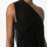 Rick Owens Black Draped Midi Dress