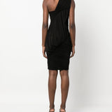 Rick Owens Black Draped Midi Dress