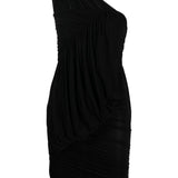 Rick Owens Black Draped Midi Dress