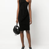 Rick Owens Black Draped Midi Dress