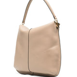 Tod's Beige Tote Bag with Logo Plaque