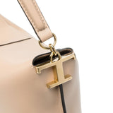 Tod's Beige Tote Bag with Logo Plaque