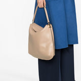 Tod's Beige Tote Bag with Logo Plaque