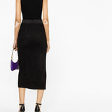 Dolce Gabbana Black Silk Pencil Skirt