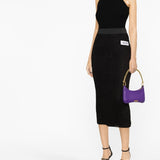 Dolce Gabbana Black Silk Pencil Skirt