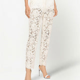 Dolce Gabbana Ivory Floral Lace Trousers
