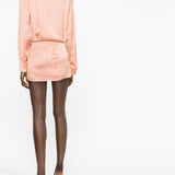 Off-White Salmon Pink Twist Shirt Dress