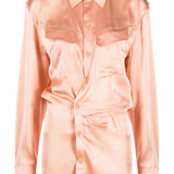 Off-White Salmon Pink Twist Shirt Dress