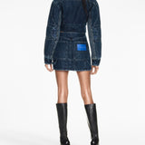 Off White Blue Cutout Denim Jacket