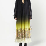 Etro Black Paisley Gradient Dress