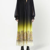 Etro Black Paisley Gradient Dress