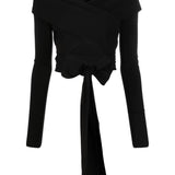Dolce Gabbana Black Wrap Cutout Top