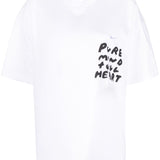 Comme des Garcons White Slogan Print T-shirt