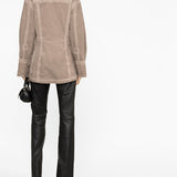 Blumarine Light Brown Eyelet Denim Jacket